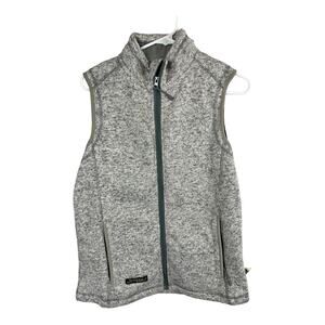 Simply Southern Polyester Fleece knit vest Full Zip Layering Gray Small S